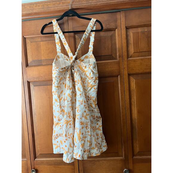Maeve by Anthropologie Women's Floral Sweetheart Mini Dress Orange/White Size L - Picture 12 of 15
